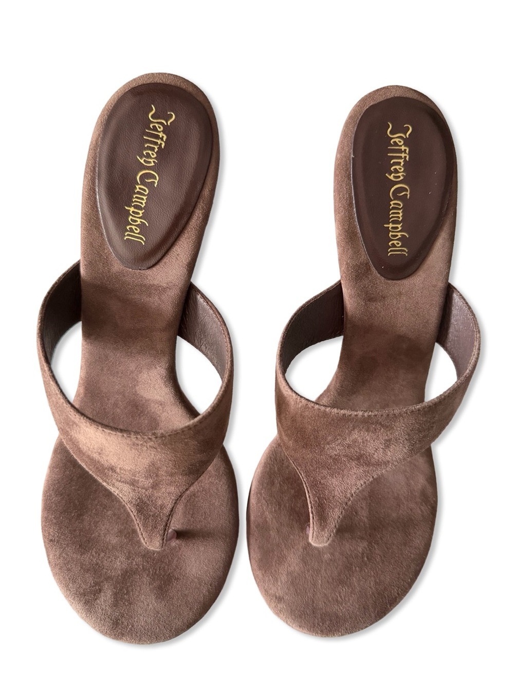Jeffrey Campbell Marilla Sandals Coffee Suede Brown heels shoes Revolve 8 - Picture 8 of 12